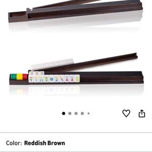 Wood Mahjong Rack, Tile holder 4 piece plus 4 chip holders